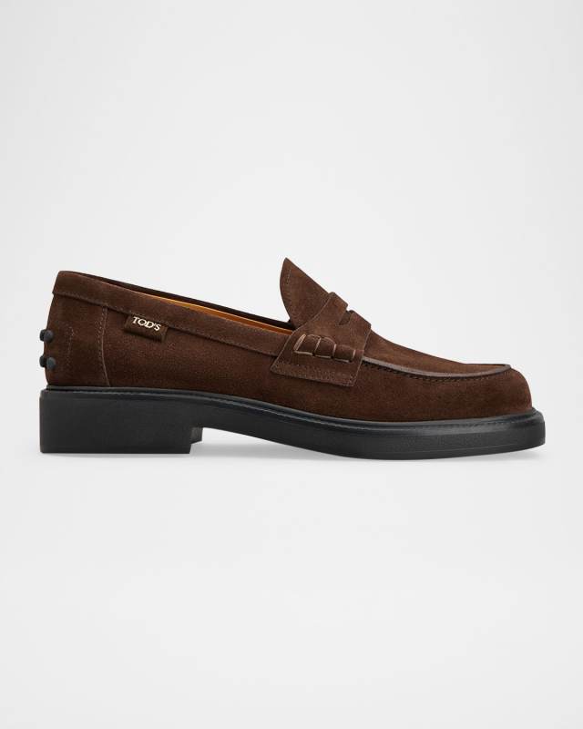 Gomma Suede Penny Loafers